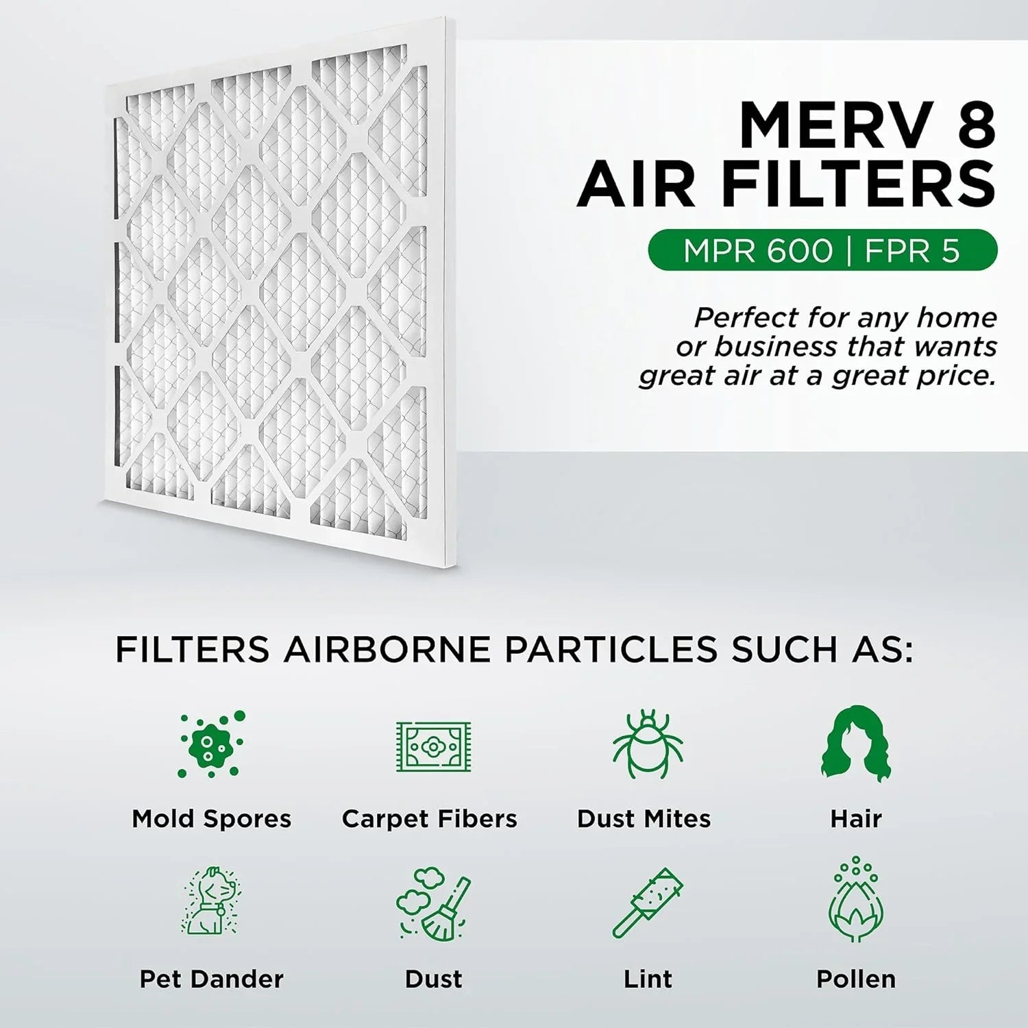 14X14x1 MERV 8 Pleated HV Furne Air Filters. Case Of 12. Sizeize: 13-3/4 X 13-3/4 X 3/4