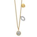 14k Diamond Two Circle and Heart 18 inch Necklace QPM4700-010-YA
