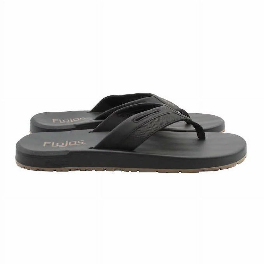 Flojos Men's Sizeize 9, Flip Flop Sizeandals, Black-Tan