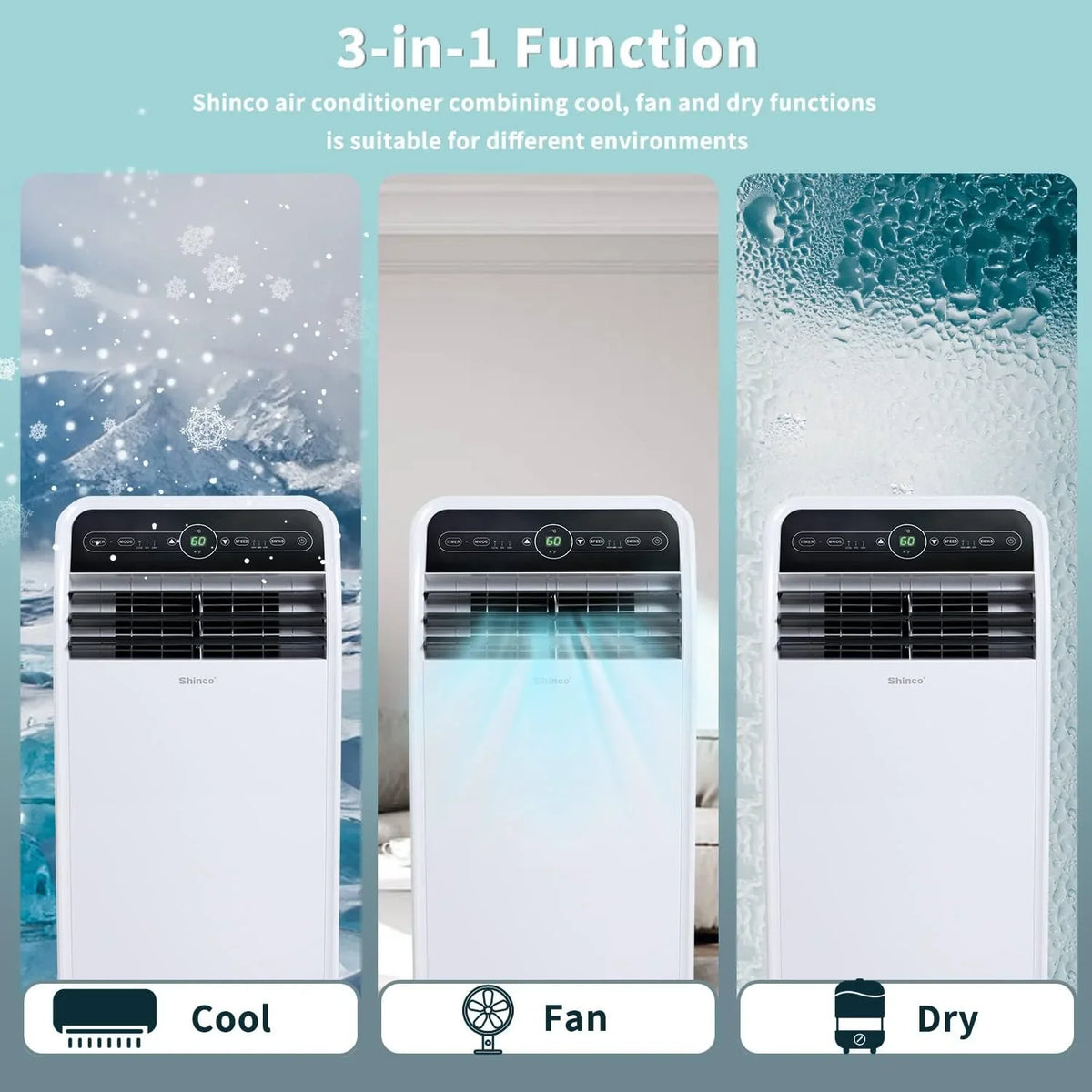 Open Box Sizehinco SizePF1-10C 10,000 BTU Portable Air Conditioner, Ivory