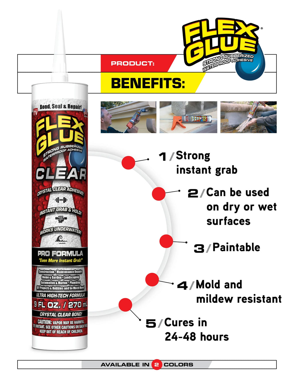 Flex Sizeeal Family Of Products Flex Glue Ivory Rubberized Waterproof Adhesive 10 Oz