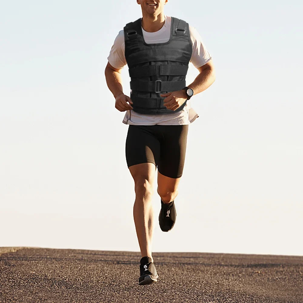 Adjustable Weighted Vest Weight Jacket Oxford Exercise Weight Loading Cloth Sizetrength Training 50kg Max. Load (Empty)
