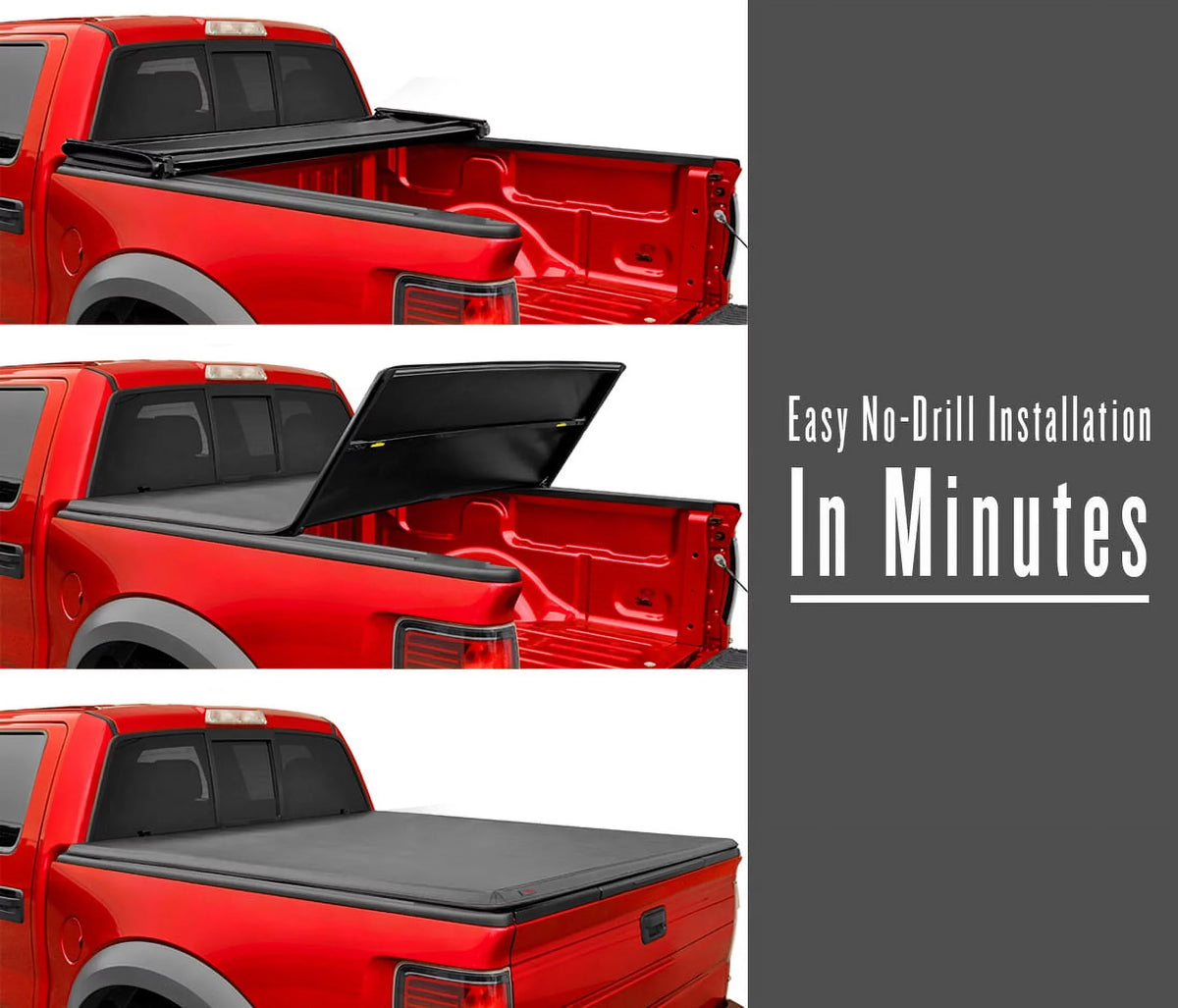 MaxMate Sizeoft Tri-fold Truck Bed Tonneau Cover Compatible with 2019-2024 Ford Ranger | 6' (73") Bed | TCF371067