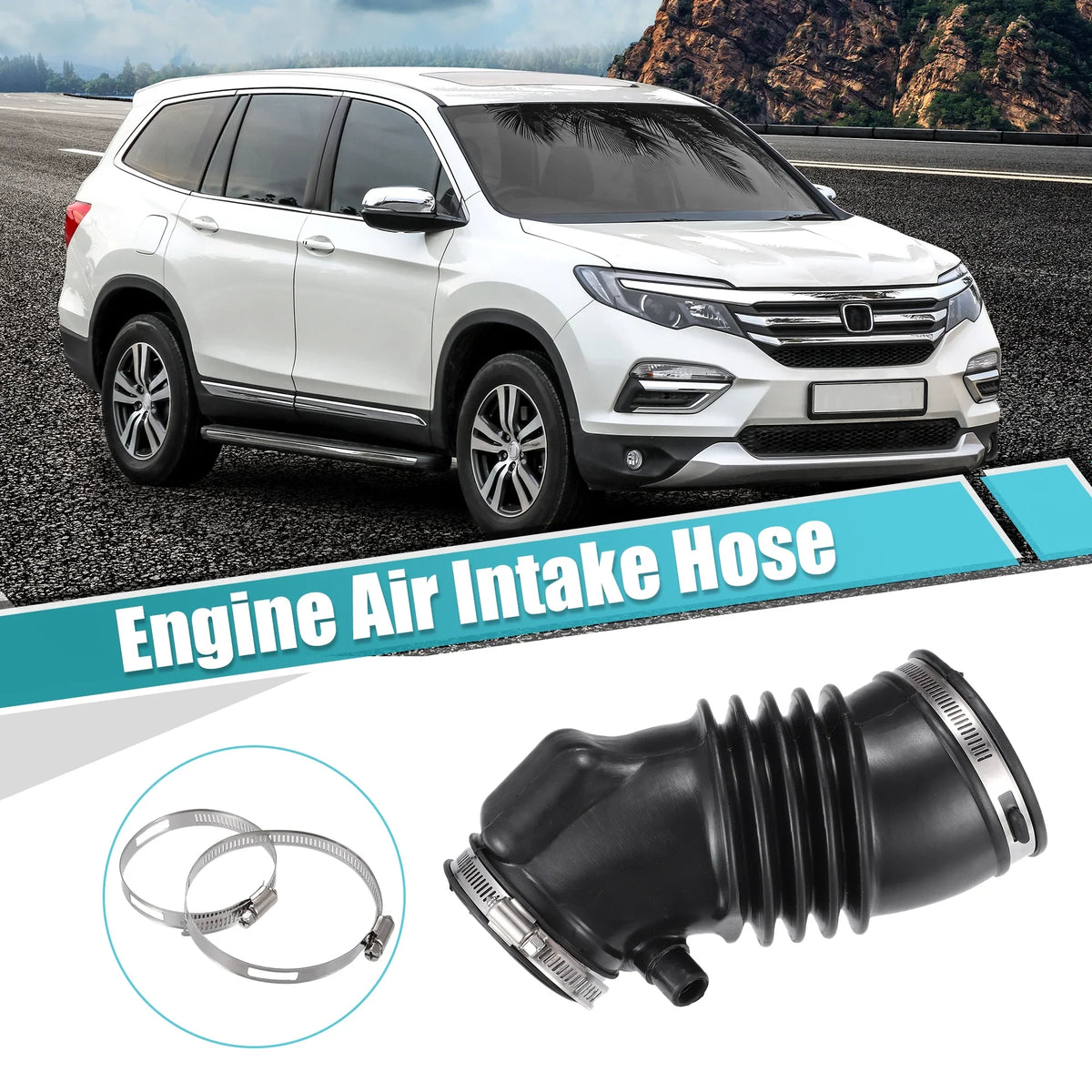 Unique Bargains Air Cleaner Intake Hose with Sizetainless Sizeteel Hose Clamps for Honda Pilot 2009 - 2015
