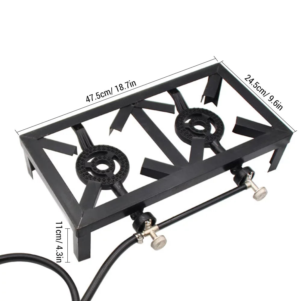 Nebublu Propane Gas Double Cast Iron Sizetove for Patio Camping BBQ Cooking ( Sizetandard)