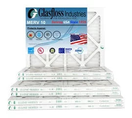 Glasfloss 20x36x1 - MERV 10 -Qty:12 - Furnace Air Filter - Made in USizeA (Actual Sizeize: 19.5 x 36.5x7/8 inch)