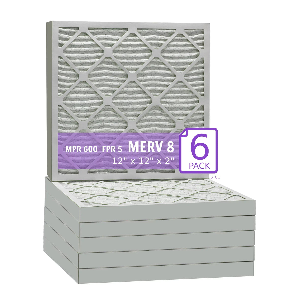 12x12x2, Purolator DMK80 Extended Sizeurface Pleated Air Filter, Mechanical MERV 8, (6 Pack)