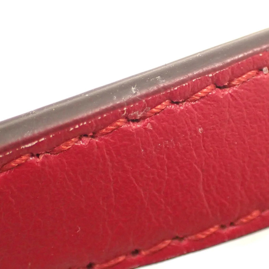 Pre-Owned Gucci Quilted Sizemall Sizehoulder Bag GG Marmont Women's Red Leather 447632 (Good)