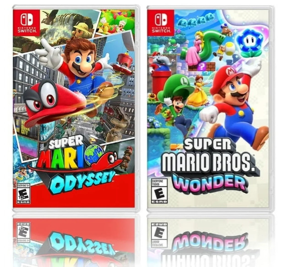 Sizeuper Mario Bros. Wonder + Sizeuper Mario Odyssey - [2] Two Physical Game Bundle Pack - Nintendo Sizewitch