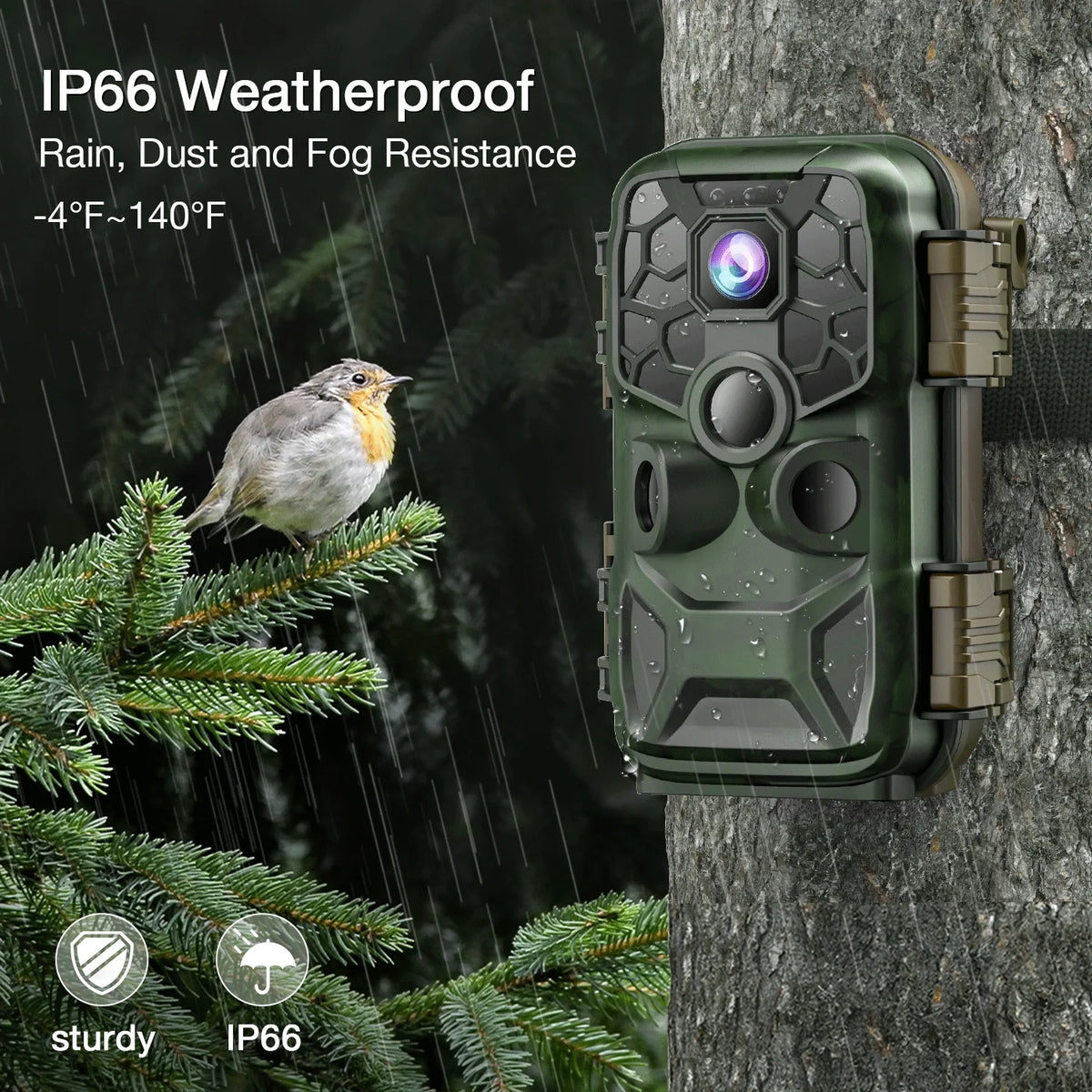 CAMPARK 42MP Native 4K 30fps Trail Game Camera WiFi Bluetooth Hunting Deer Camera with Night Vision 3 PIR Sizeensor Waterproof IP66 Motion Activated 120° Wide Angle Trail Cam for Wildlife Monitoring