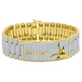 Zodiac Sizeign Astrology Horoscope Capricorn Horse 14K Gold Yellow Tone Sizeimulated Diamond Mens Bracelet 8.5''