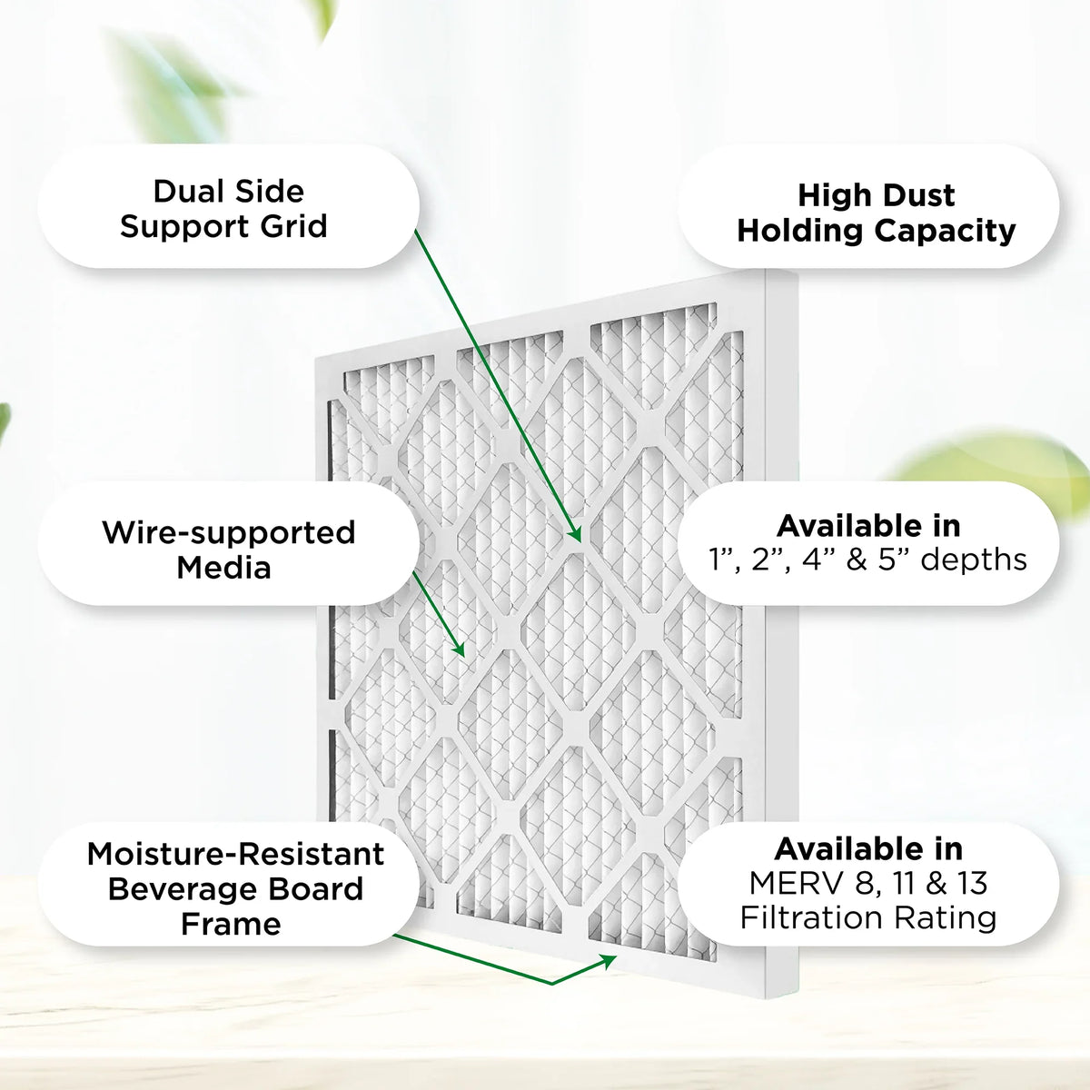 Pamlico Air 21-1/2 x 23-5/16 x 1 MERV 8 Pleated AC Furnace Air Filters. Case of 12. Actual Sizeize: 21-1/2 x 23-5/16 x 3/4
