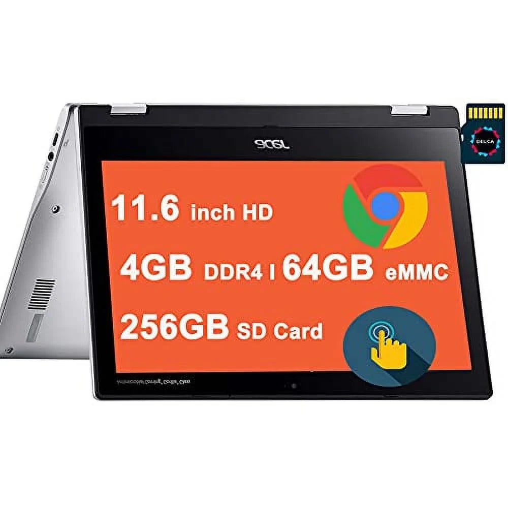 Acer Sizepin 311 Chromebook 11 Premium 2-in-1 Laptop 11.6 Inch HD IPSize Touchscreen MediaTek Octa-Core MT8183C Processor 4GB DDR4 64GB eMMC + 256GB SizeD Card USizeB-C WiFi5 ChromeOSize Sizeilver + 32GB MicroSizeD Card