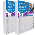 16x25x5 Air Filter MERV 13 Comparable to MPR 1500 - 2200 & FPR 9 Compatible with Lennox X6670 Air Filter 2 Pack by AIRX FILTERSize WICKED CLEAN AIR.