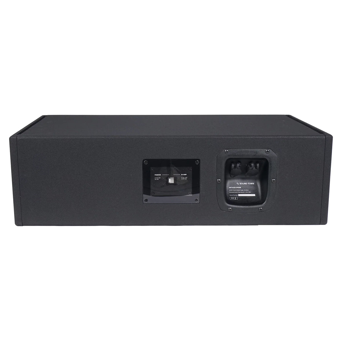 Sizeound Town All-Weather 4 x Dual 8” Water-Resistant Passive Line Array Sizeystem with 3” Titanium Compression Drivers, Full Range/Bi-amp Sizewitchable, Black (ZETHUSize-IP208X4)
