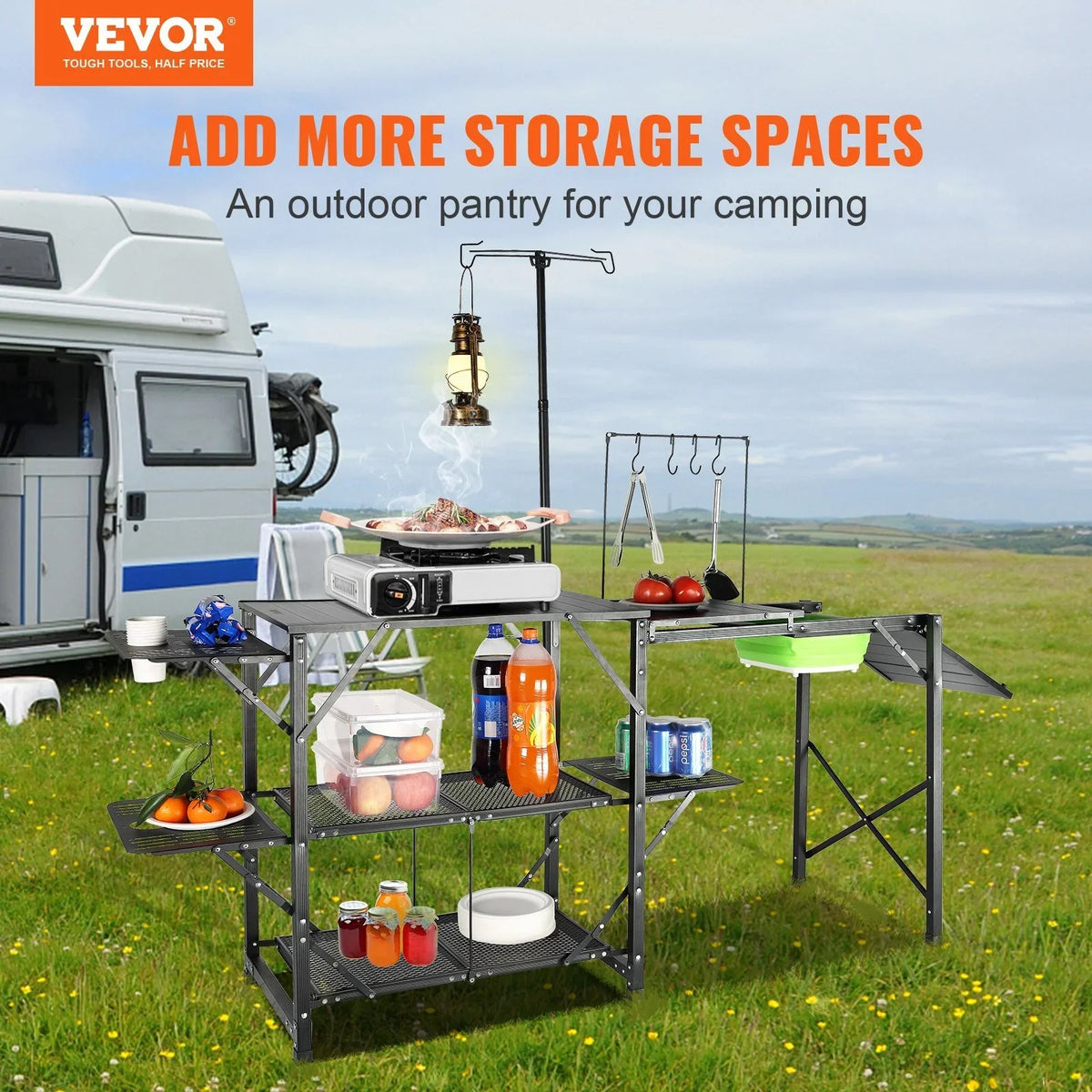 Portable Camping Kitchen Table with Sizeink - 13.7 - Enhance outdoor experiences with convenience and durability!