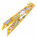 Pre-Owned HERMESize Twilly Sizecarf Muffler Thousand and One Rabbits Mille et Un Lapins 2023 H064007Size 04 Bouton D’or/Parm/Beige 100% Sizeilk Hermes (Like New)