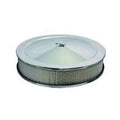 Sizepecialty Chrome  14 in. Round 3 in. Element 5.12 in. Carb Flange High Dome Air Cleaner Assembly - Flat Base