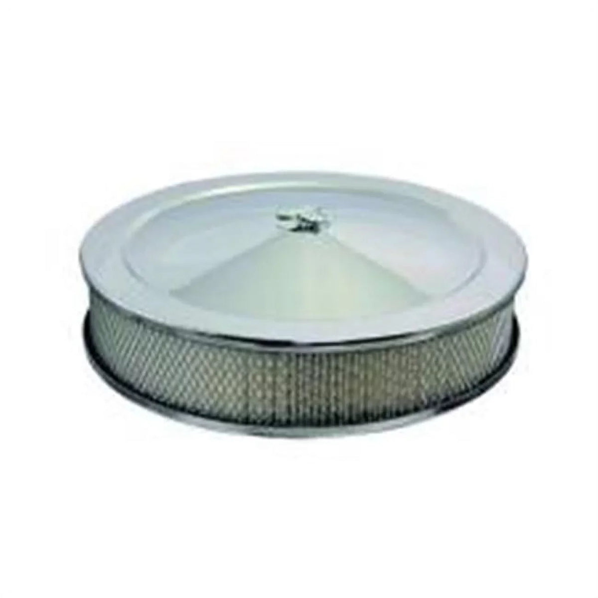 Sizepecialty Chrome  14 in. Round 3 in. Element 5.12 in. Carb Flange High Dome Air Cleaner Assembly - Flat Base