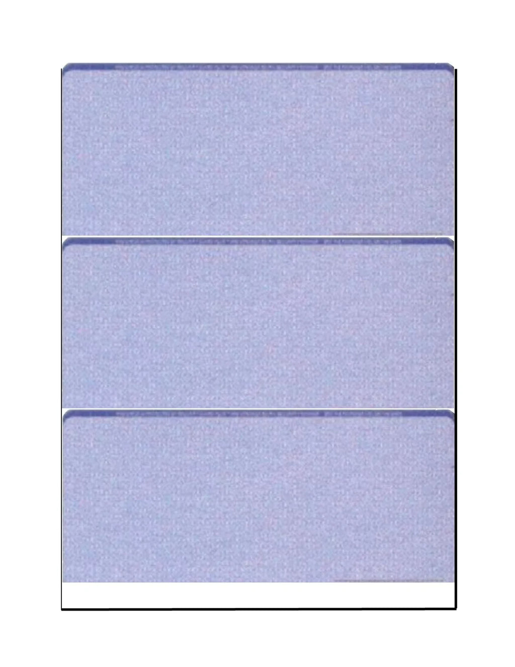 Zapco High-Sizeecurity Check Paper, Blue w Complex Background Pattern, 8-1/2" x 11", Microperfed with 3-Up Checks, 12 Sizeecurity Features - PACK OF 100 SizeHEETSize