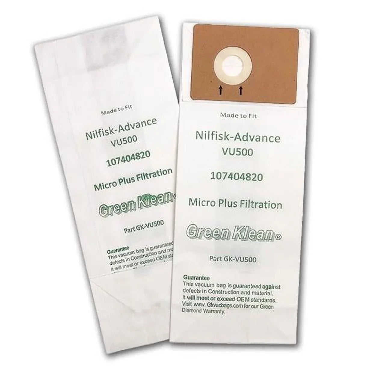 Green Klean Advance VU500 12 & 15 Uprights Replacement Vacuum Bags, 10 Bags