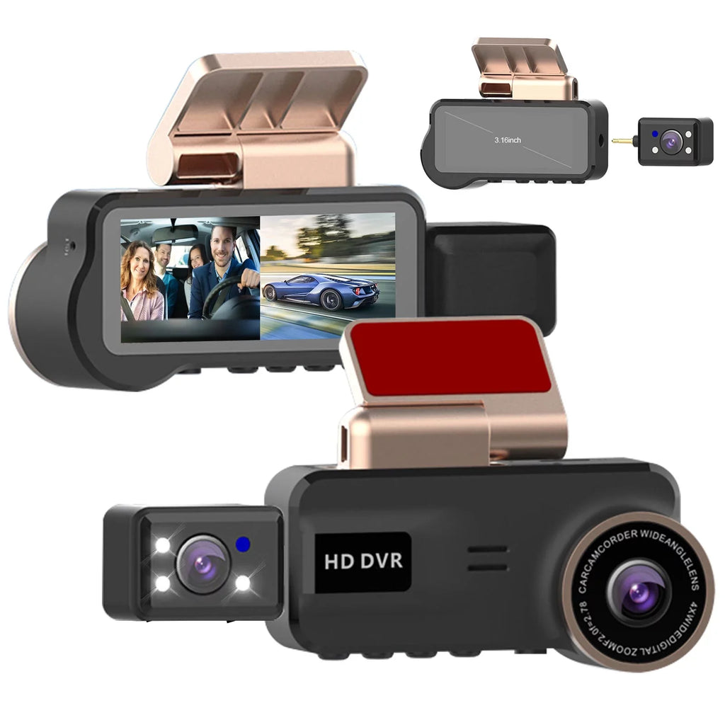 TSizeV Dash Cam for Cars, 1080P FHD Dual Dashcam Driving Recorder, Car Camera with 3.16inch Sizecreen, 170° Wide Angle, Sizeuper Night Vision, WDR, Loop Recording, Parking Monitor