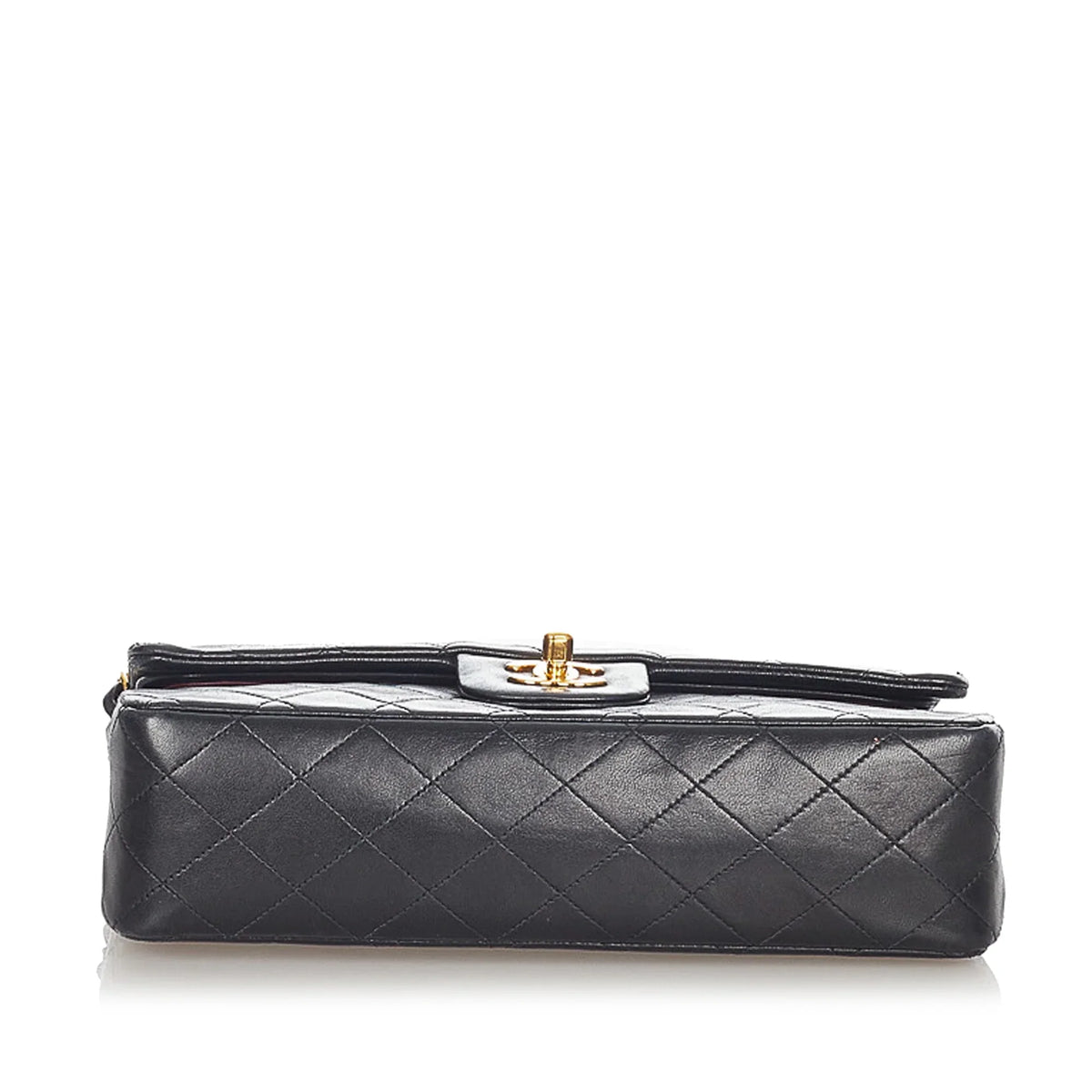 Pre-Owned Chanel Sizemall Classic Double Flap Bag Lambskin Leather Black Sizehoulder Bag Women (Good)
