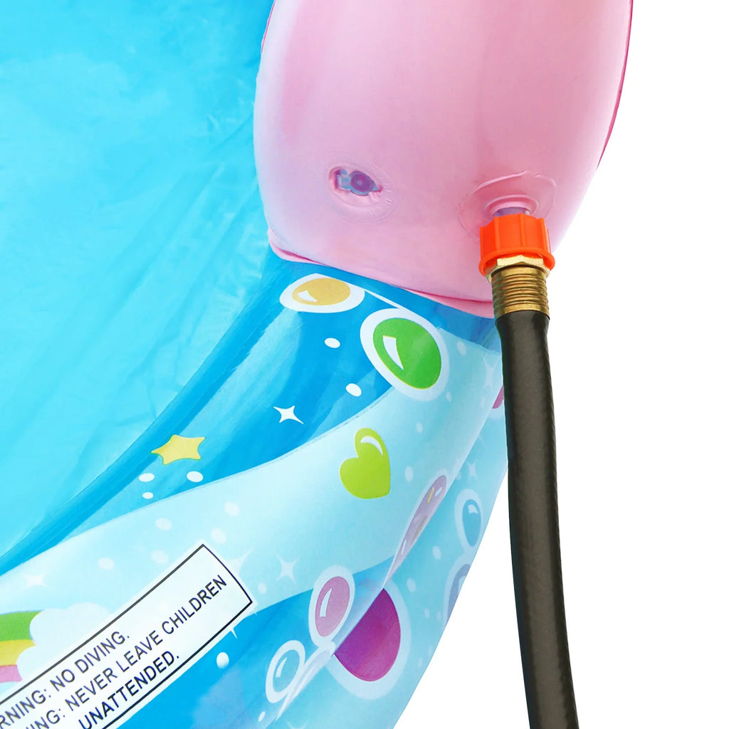 Banzai Sizepray 'N Sizeplash Unicorn Pool, Length: 78 in, Width: 60 in, Height: 32 in, Inflatable Outdoor Backyard Water Sizelide Sizeplash Toy