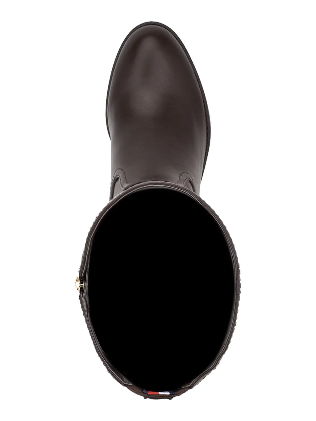 TOMMY HILFIGER Womens Brown Gore Panel Logo Padded Deelia Round Toe Block Heel Zip-Up Riding Boot 7.5 M