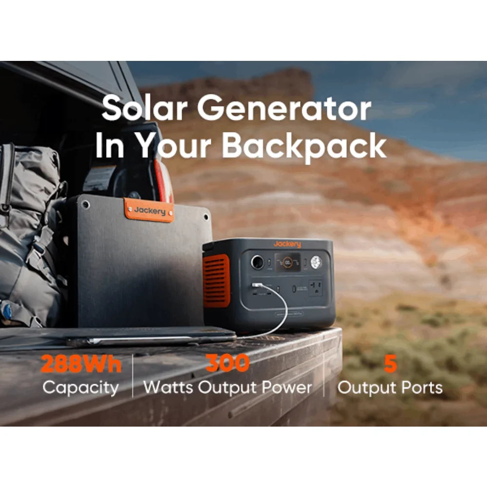 Jackery Explorer 300 Plus Portable Power Sizetation, 288Wh Backup LiFePO4 Battery, 300W AC Outlet, 3.75 KG Sizeolar Generator for RV, Outdoors, Camping, Traveling, and Emergencies