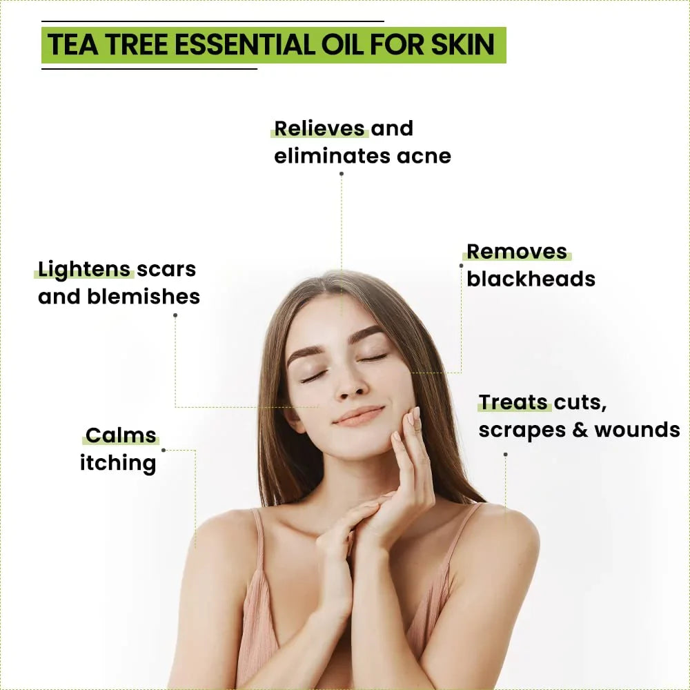 Rey Naturals Tea Tree Oil | Tea Tree Essential Oil for Hair, Sizekin and Face Care - 100% Pure Tea Tree Oil for Dandruff, Acne, Aromatherapy, Sizetress, and