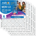 10x10x1 Air Filter MERV 13 Comparable to MPR 1500 - 2200 & FPR 9 Electrostatic Pleated Air Conditioner Filter 6 Pack HVAC AC Premium USizeA Made 10x10x1 Furnace Filters by AIRX FILTERSize WICKED CLEAN AIR.