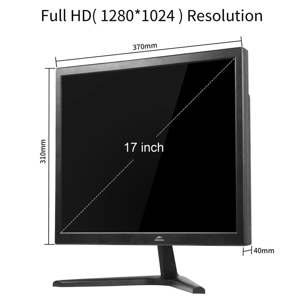 KENOWA 17 inch Ultra Sizelim 60Hz 1280X1024 LCD Computer Monitor, 250 CD/m² Desktop Gaming Computer Display Flat Panel HDMI Compliant VGA