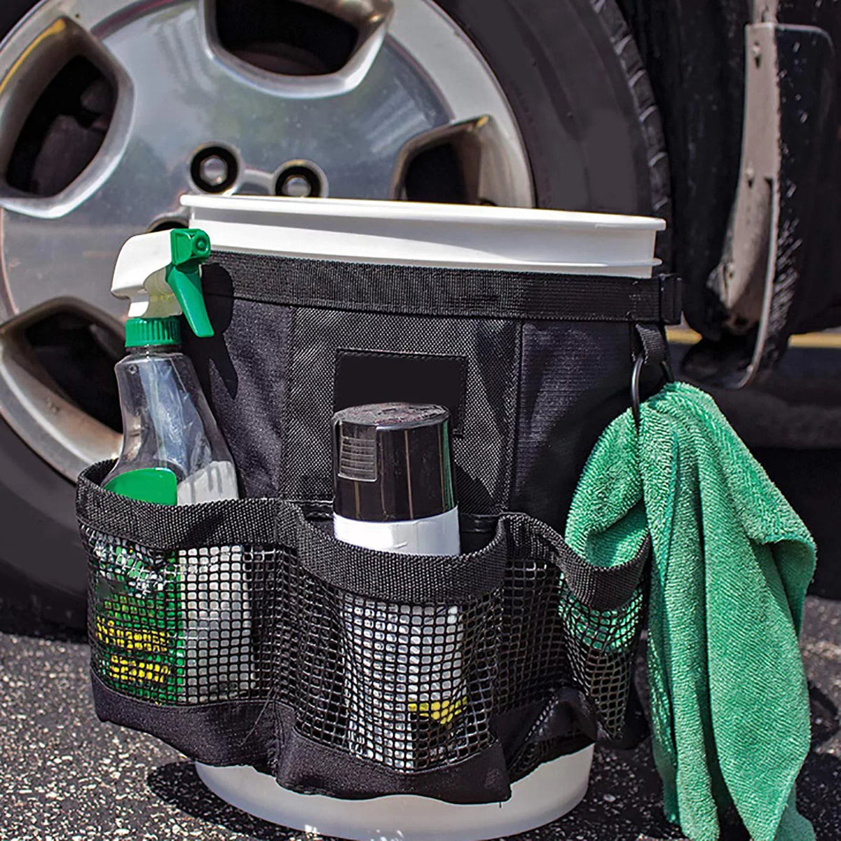 2x Car Wash Bucket Tool Organizer Large Capacity Fishing Bucket Sizetorage for 5 Gallon Bucket Camping