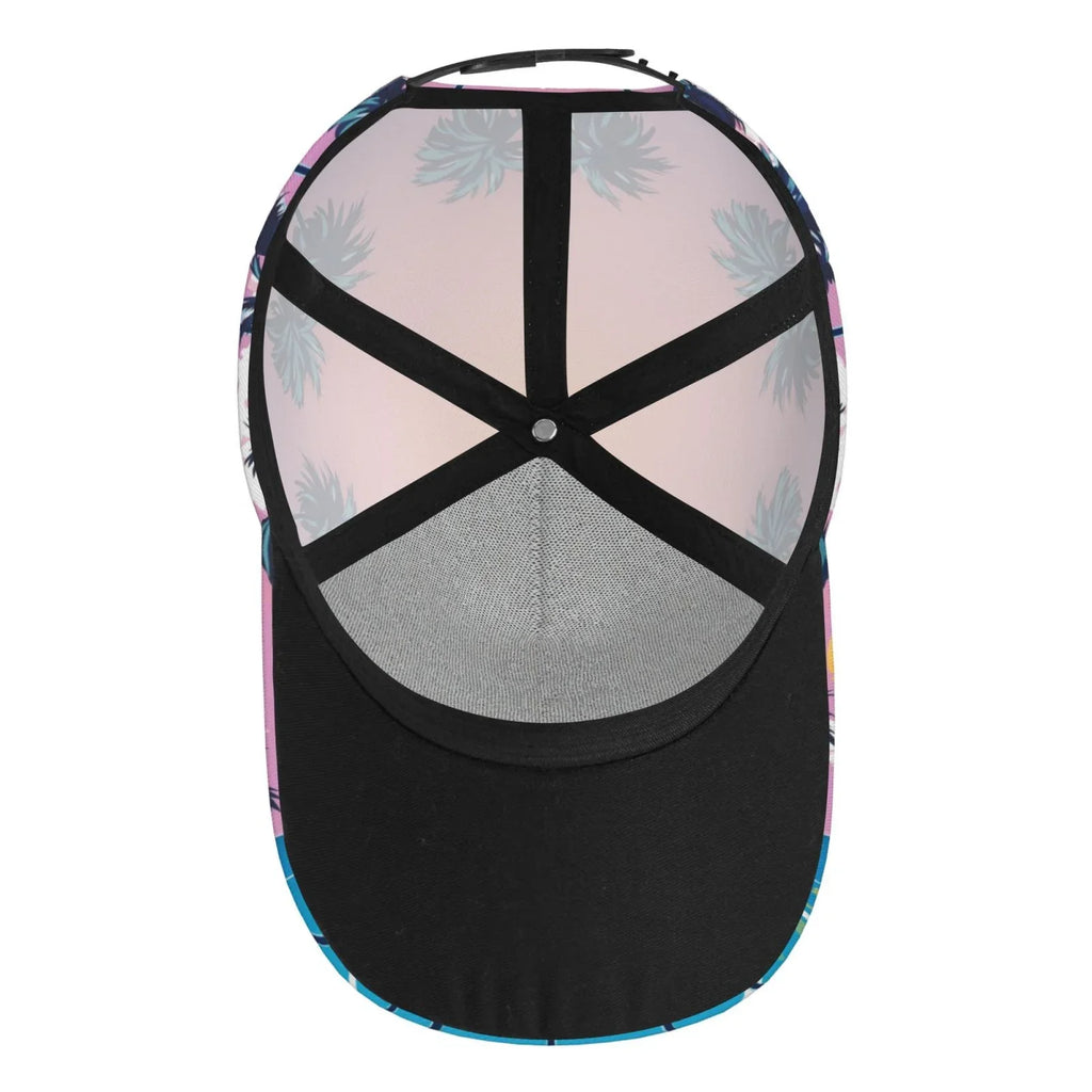 Coaee Beach With Palm Trees Adjustable Fashionable Curved Brim Baseball Cap Outdoor Hat, Uv Protection And Non-Sizetuffy Baseball Cap