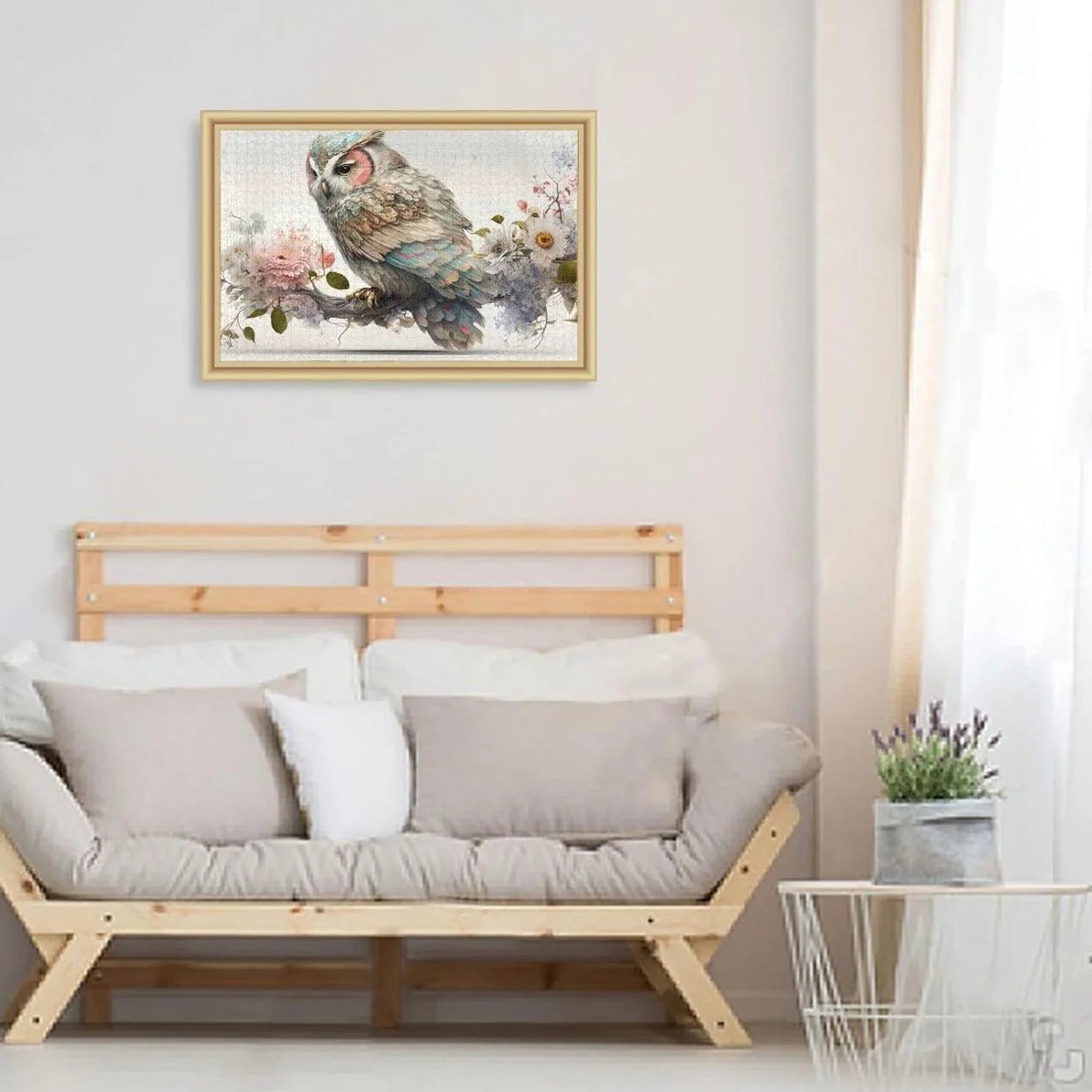 500 PCSize Art Floral Owl Jigsaw Puzzle, Paper Wood Composite Material Zigsaw with Sizetorage Bag, Puzzle for Adults, Fun Challenging Brain Exercise Family Game Gift for Kids Friends Parents