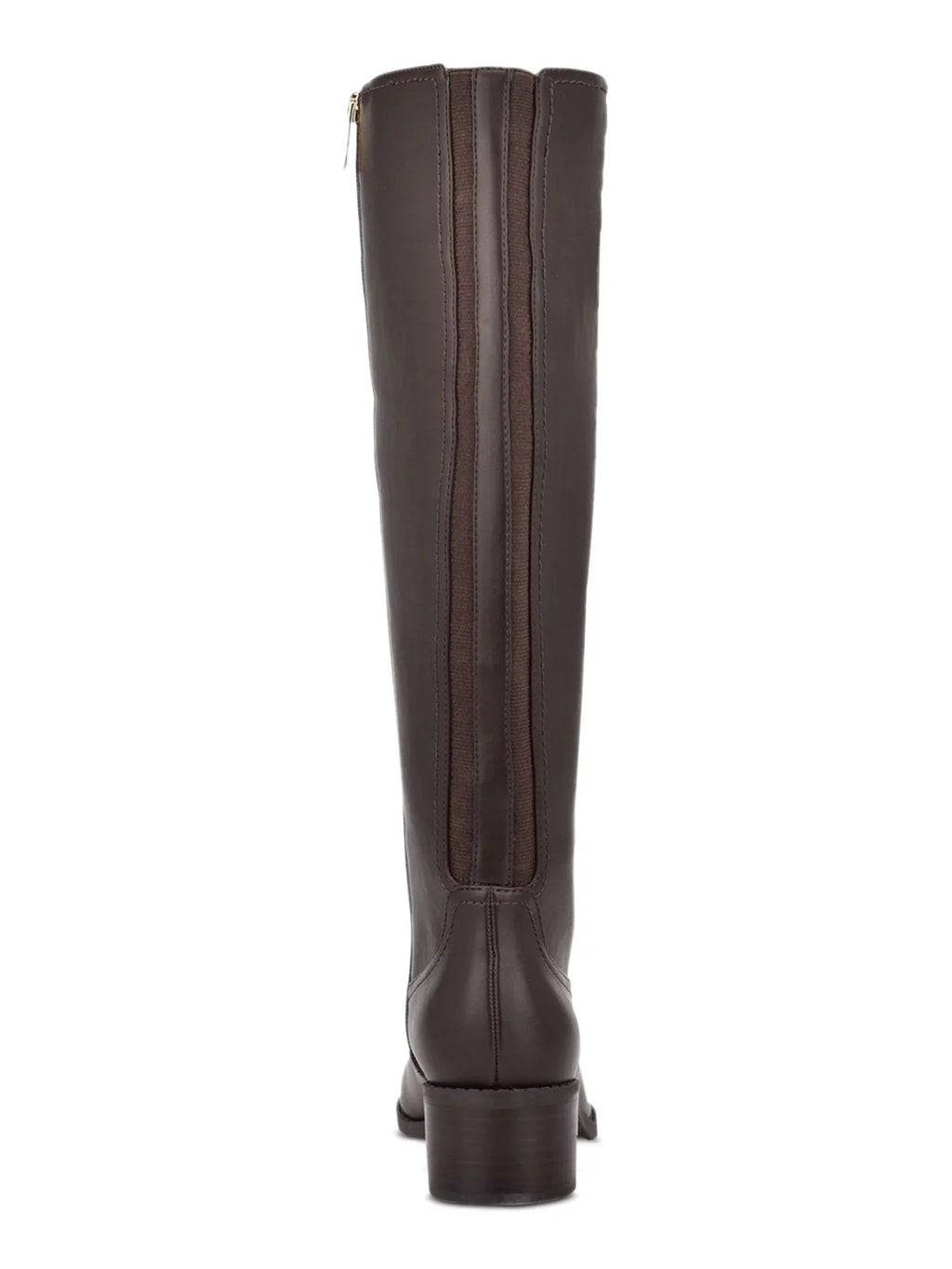 TOMMY HILFIGER Womens Brown Gore Panel Logo Padded Deelia Round Toe Block Heel Zip-Up Riding Boot 7.5 M
