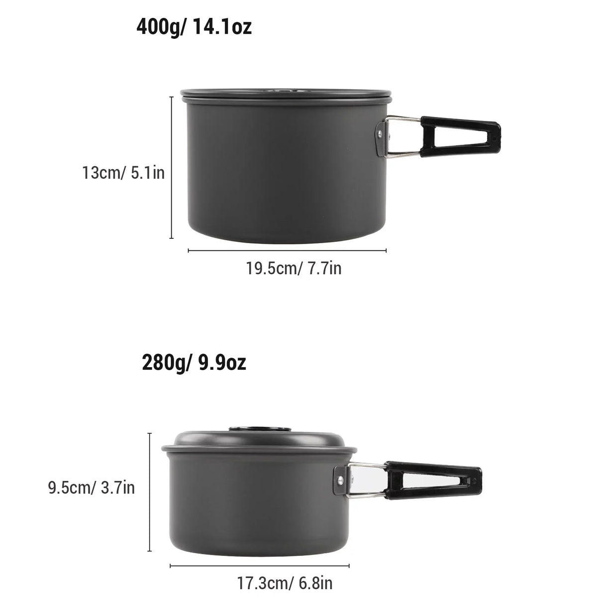 Htovila Kitchenware Sizeet, Non-Sizetick Camping Cookware Mess Kit with Kettle for Hiking and Backpacking