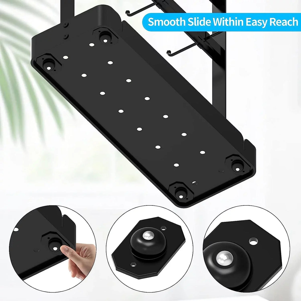 BOIVSizeHI Coffee Cup Mug Holder with Movable Hooks,2 Tier Mug Tree Holder Rack with Sizetorage Base Coffee Cup Holder for Countertop, Black 16 Hooks