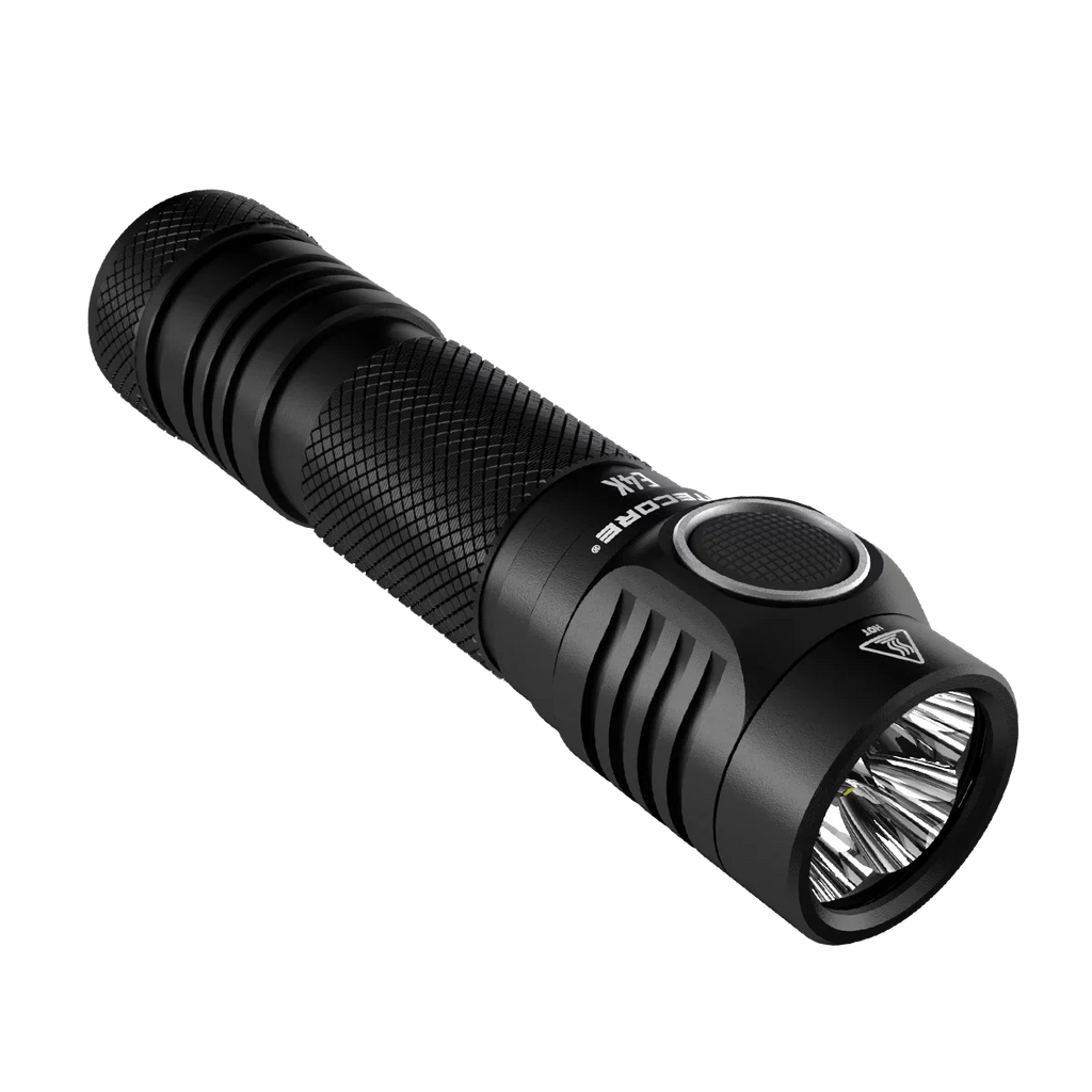 Combo: NITECORE E4K Next generation Flashlight - 4400 Lumens w/Tini Copper Keychain Light -380 Lumens