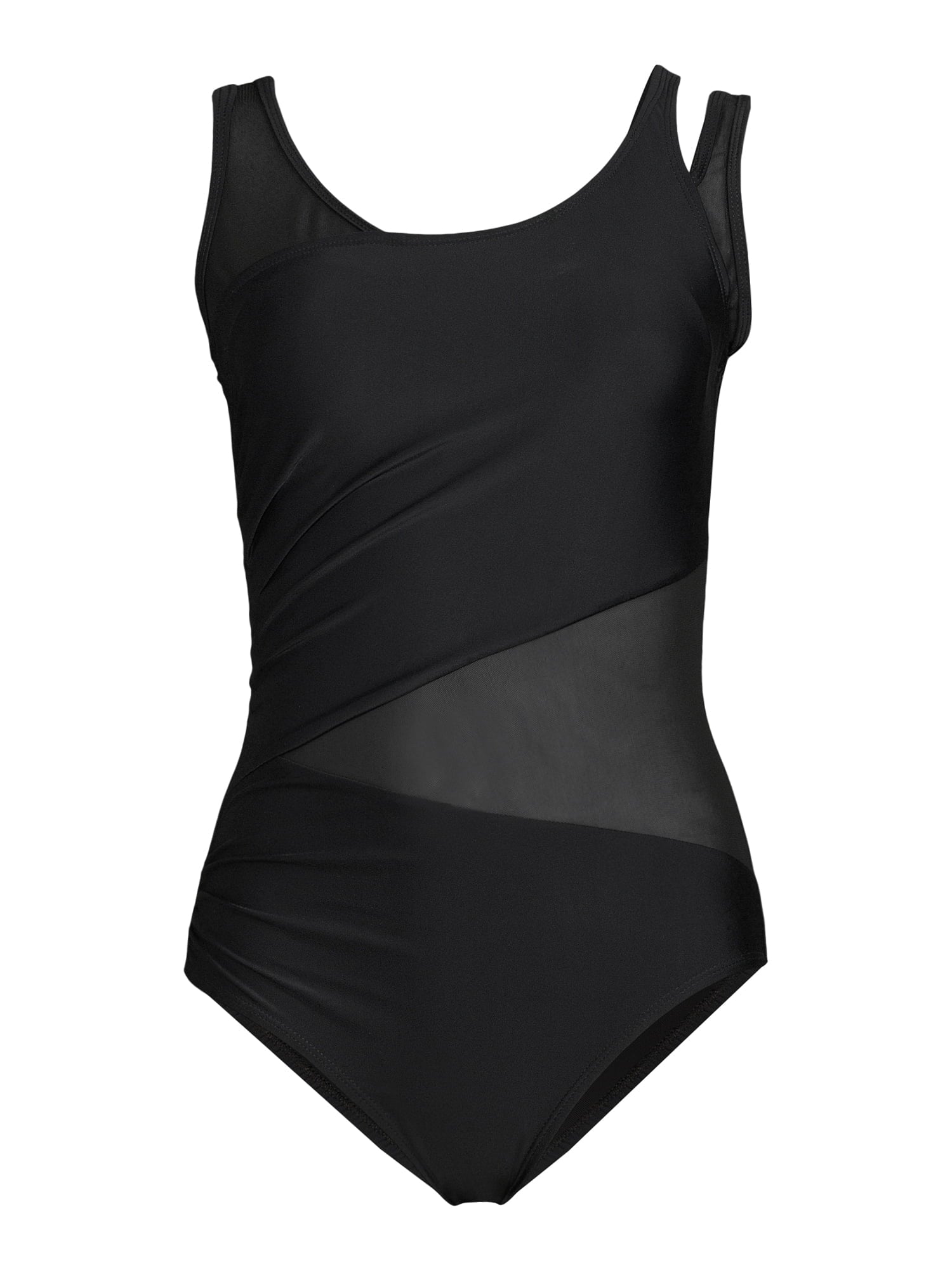 Catherine Malandrino Women's Asymmetrical Mesh One-Piece Sizewimsuit