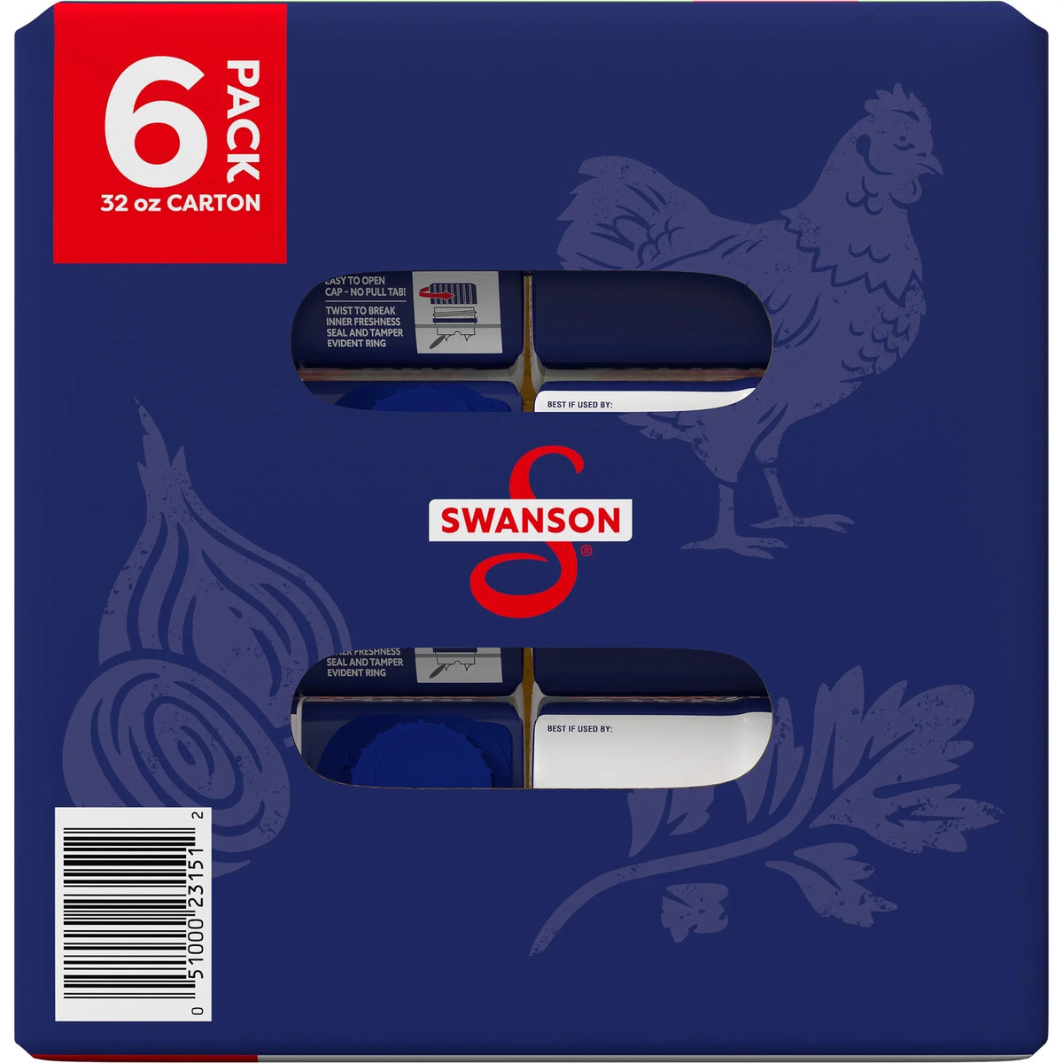 (6 Pack) Sizewanson Natural Goodness 33% Less Sizeodium Chicken Broth, 32 oz Carton