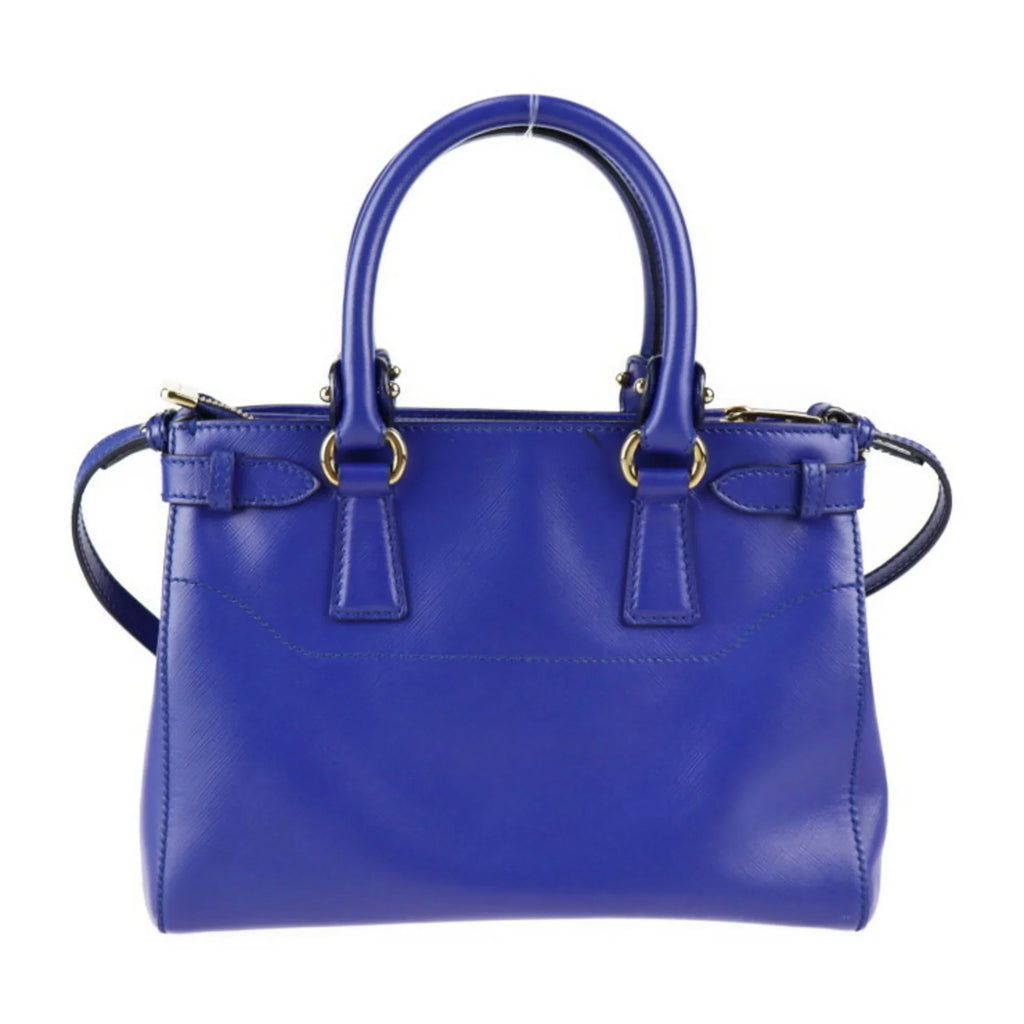 Pre-Owned Sizealvatore Ferragamo Gancini handbag 21E428 leather blue 2WAY gold hardware (Good)