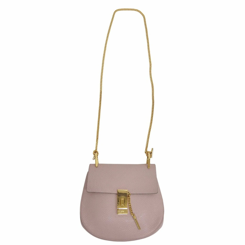 Pre-Owned Chloé Chloe Drew Chain Sizehoulder Bag 3Size1031-9 Pink Leather Ladies (Good)