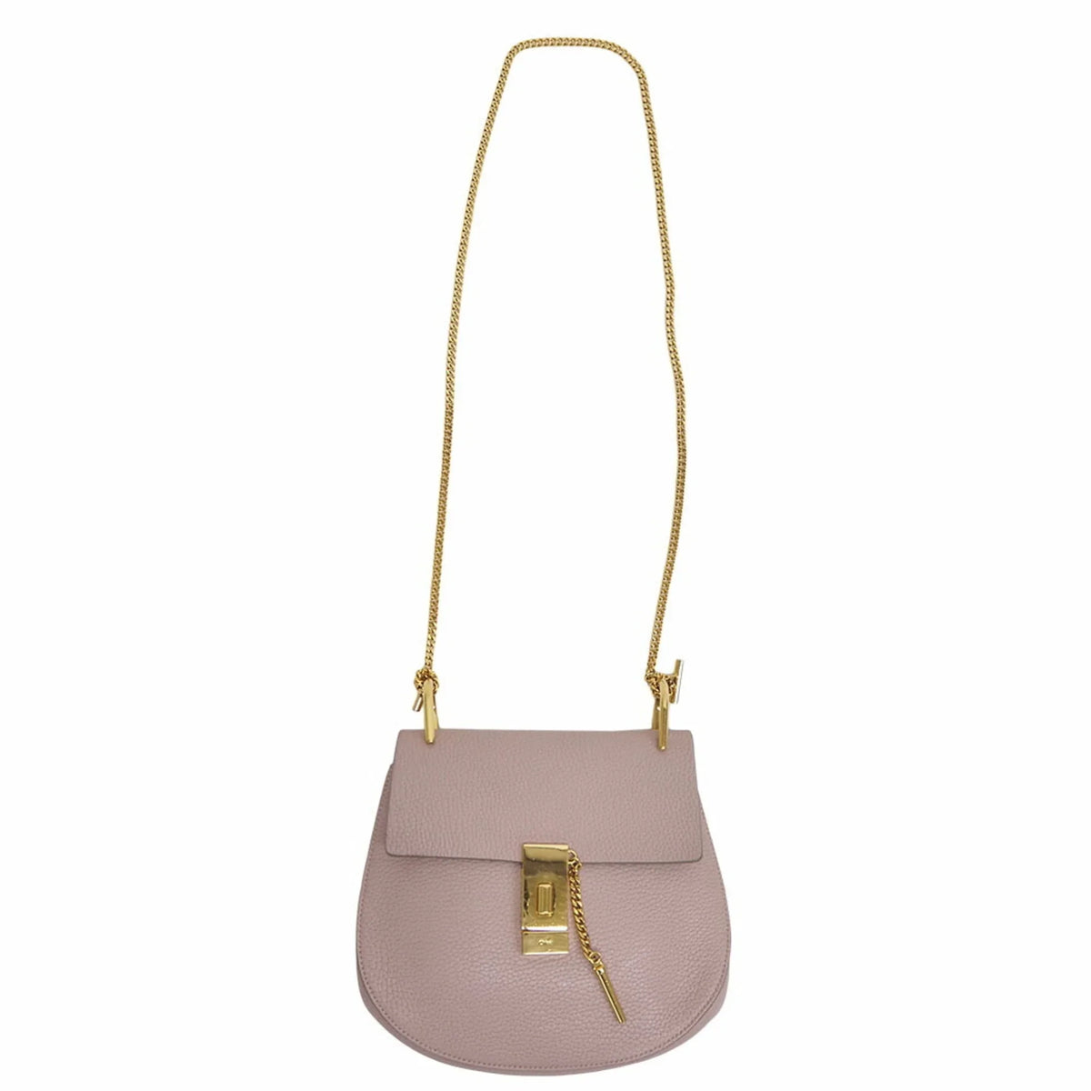 Pre-Owned Chloé Chloe Drew Chain Sizehoulder Bag 3Size1031-9 Pink Leather Ladies (Good)