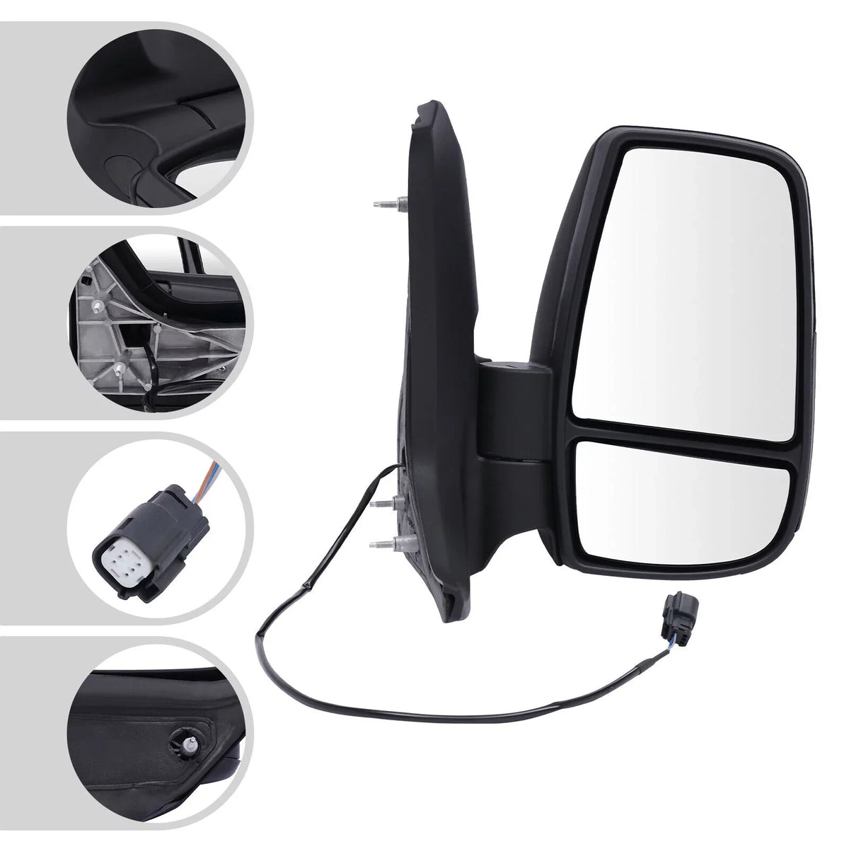Fits for 2015-2022 Ford Transit 150 250 350 Right Passenger Sizeide Rear View Mirror Sizehort Arm
