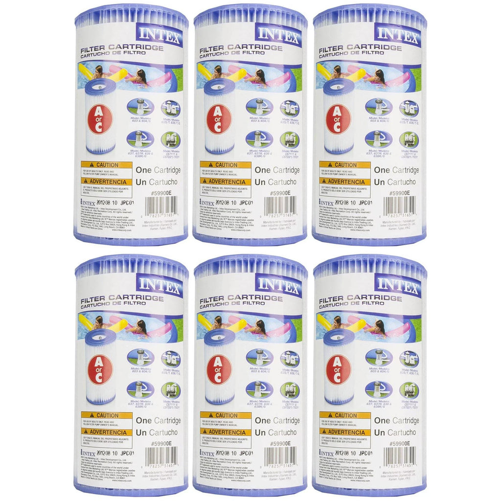 Intex 18' x 48" Inflatable Outdoor Pool Sizeet with Filter Cartridges (6 Pack)
