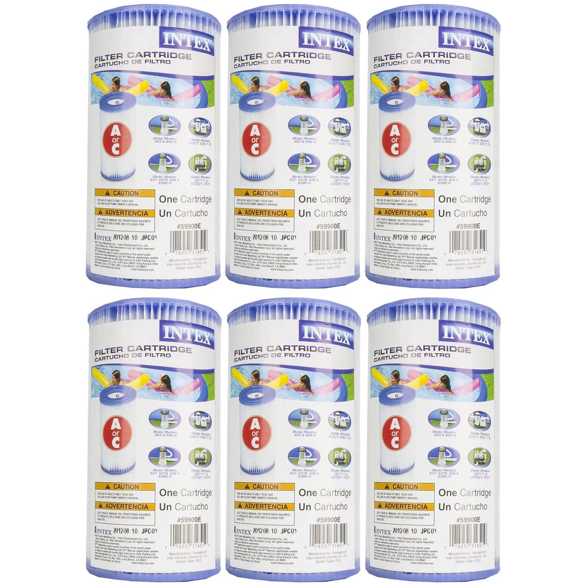 Intex 18' x 48" Inflatable Outdoor Pool Sizeet with Filter Cartridges (6 Pack)