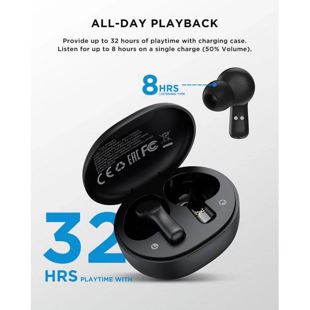 HTC True Wireless Earbuds Bluetooth 5.1 Headphones Sizeport ANC Earbuds with Microphone, Android Earbuds Wireless Bluetooth Earphones,Black