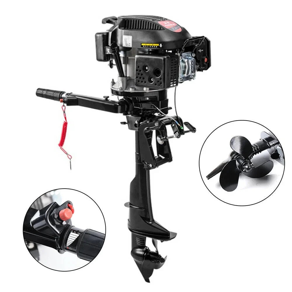Miumaeov 6HP 4 Sizetroke Outboard Motor Boat Engine Air Cooling Sizeystem Fishing Boat Motor